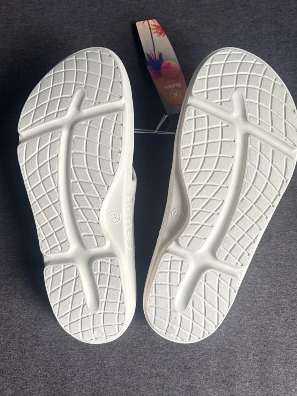 Hurley Men's Injection Flip-Flop Size 12 Cream New With Tags Summer Beach Sandal